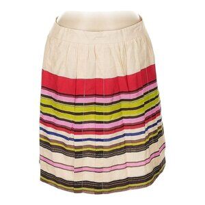Ann Taylor Loft Petite 6P Striped A-Line Skirt Multi Tincell Blend 18 in New